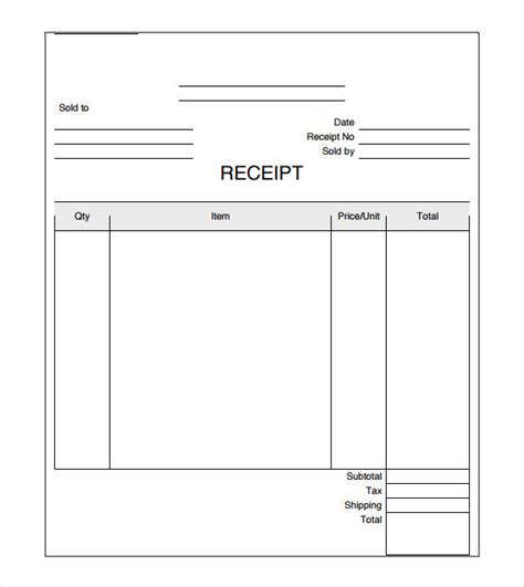 lost receipt generator